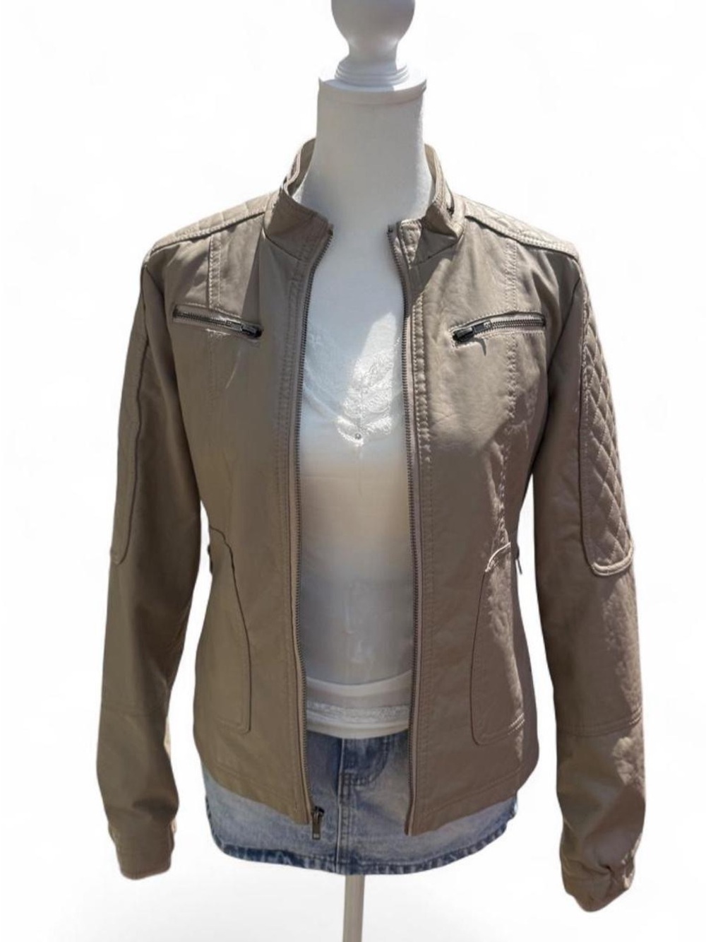 Y2K faux leather jacket